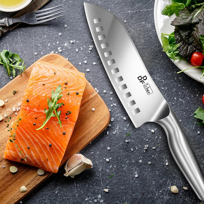Steak Knives Set of 6, 4.5-Inch Serrated Steak Knives, Dishwasher Safe | Steak Knives High Carbon Stainless Steel, Serrated Knives with Ergonomic Hollow Handles, Silver, for Families & Restaurants