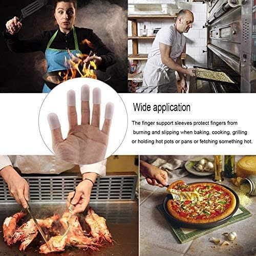 5pcs Silicone Finger Protector Thumbs Cover Fingertip Gloves for Heat Cooking Baking Barbecue B