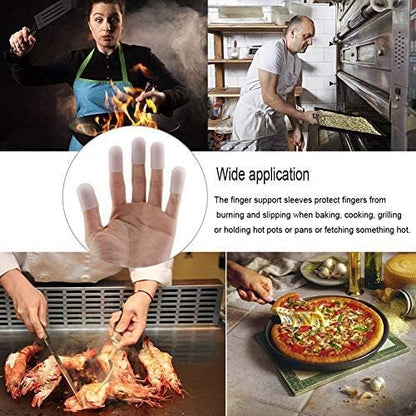 5pcs Silicone Finger Protector Thumbs Cover Fingertip Gloves for Heat Cooking Baking Barbecue B