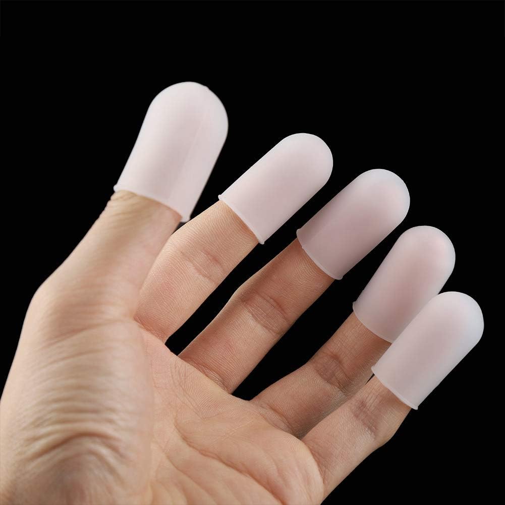 5pcs Silicone Finger Protector Thumbs Cover Fingertip Gloves for Heat Cooking Baking Barbecue B