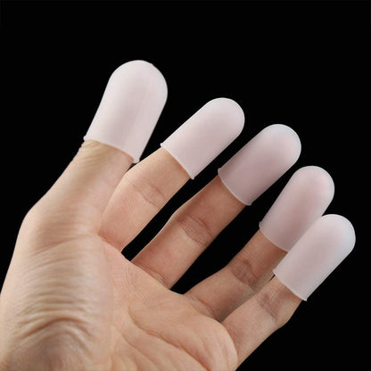 5pcs Silicone Finger Protector Thumbs Cover Fingertip Gloves for Heat Cooking Baking Barbecue B