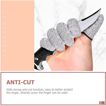 Cut Resistant Finger Sleeves Thumb Protectors High Wear-Resistant Finger Cots for Kitchen Work Sculpture and Knitting 3 Pairs (Gray, Blue, Black) for Industrial Safety