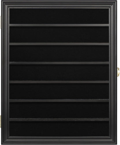 DisplayGifts Pocket Knife Display Case Stand Military Folding Knives Display Frame Shadow Box for Hunting Knives Collectibles with 98% UV Protection Lockable (Black Finish)