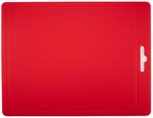 Made in Korea Silicone Cutting Board/Trivet, Non-Slip, 12.2" x 9.3", Dishwasher Safe, Easy Grip, BPA Free, Flexible Mat (Medium, Red)