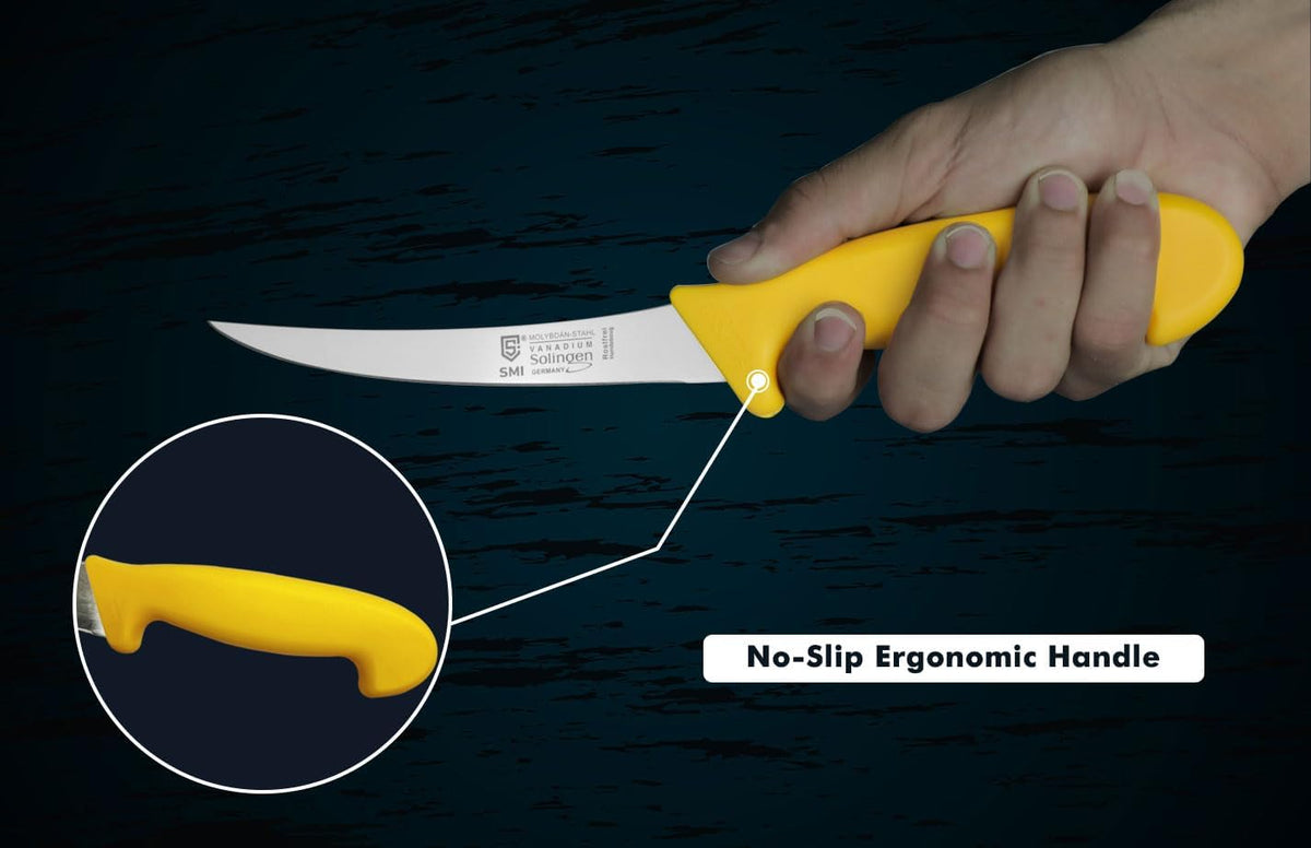 6 inch Solingen Boning Knife - Curved Meat Knife, Professional, Flexible, Sharp - Made in Germany