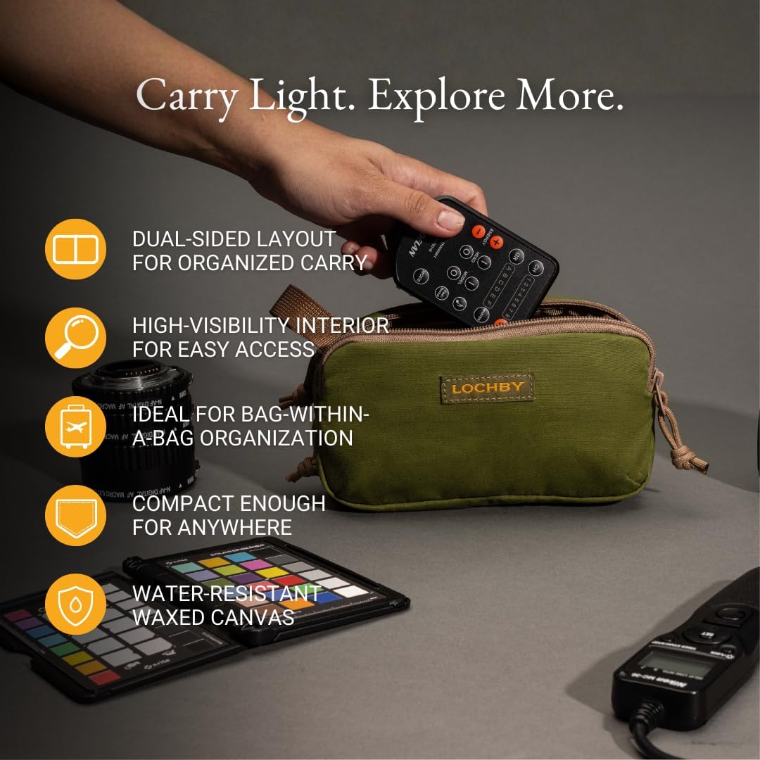 ® Venture Pouch | Multipurpose Tactical Tool Bag | Water Resistant Waxed Canvas | Dual-Sided Zipper Pouch | for Motorcycle, Bike, EDC, Pen, Pencil, Art, Tech & Travel