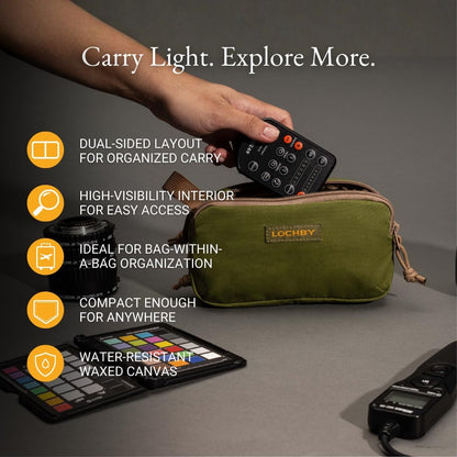 ® Venture Pouch | Multipurpose Tactical Tool Bag | Water Resistant Waxed Canvas | Dual-Sided Zipper Pouch | for Motorcycle, Bike, EDC, Pen, Pencil, Art, Tech & Travel