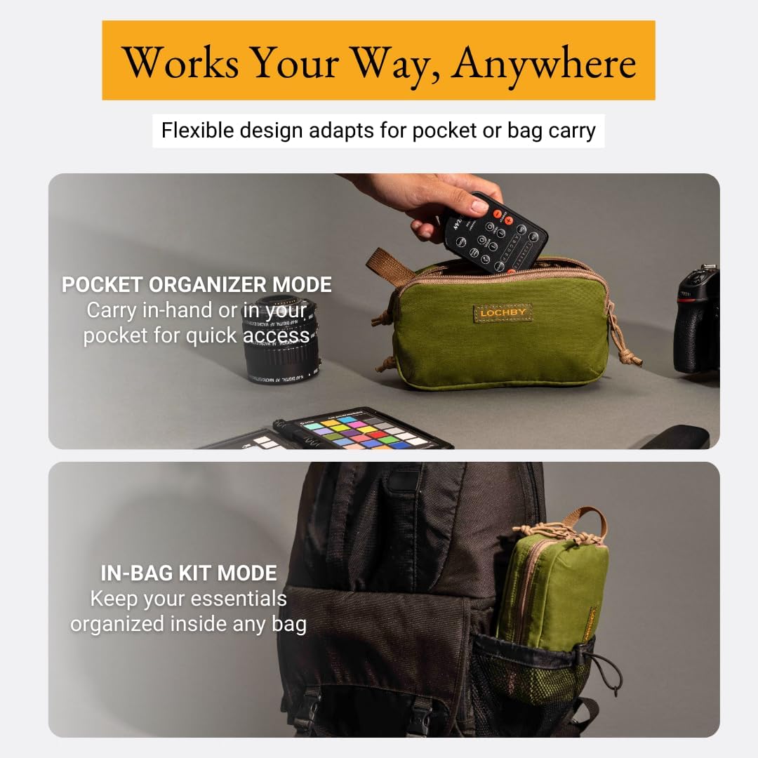 ® Venture Pouch | Multipurpose Tactical Tool Bag | Water Resistant Waxed Canvas | Dual-Sided Zipper Pouch | for Motorcycle, Bike, EDC, Pen, Pencil, Art, Tech & Travel