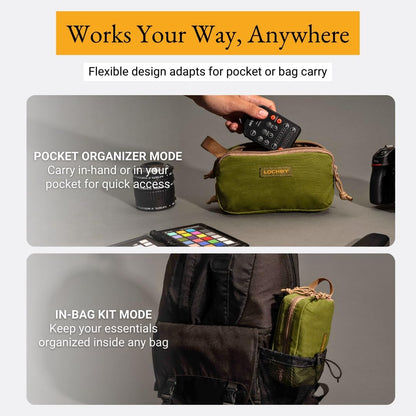 ® Venture Pouch | Multipurpose Tactical Tool Bag | Water Resistant Waxed Canvas | Dual-Sided Zipper Pouch | for Motorcycle, Bike, EDC, Pen, Pencil, Art, Tech & Travel