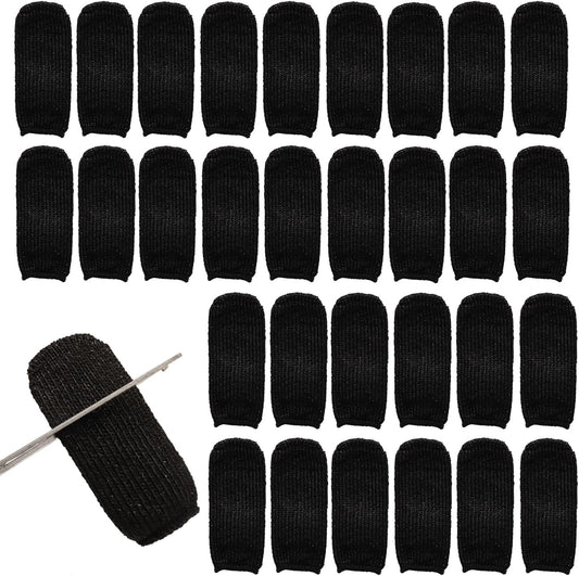 30Pcs Black Cut Resistant Finger Cots | Reusable, Gel Finger Guards, Protective Fingertip Sleeves, For Kitchen Food Prep, Cutting, Crafting and Office Work