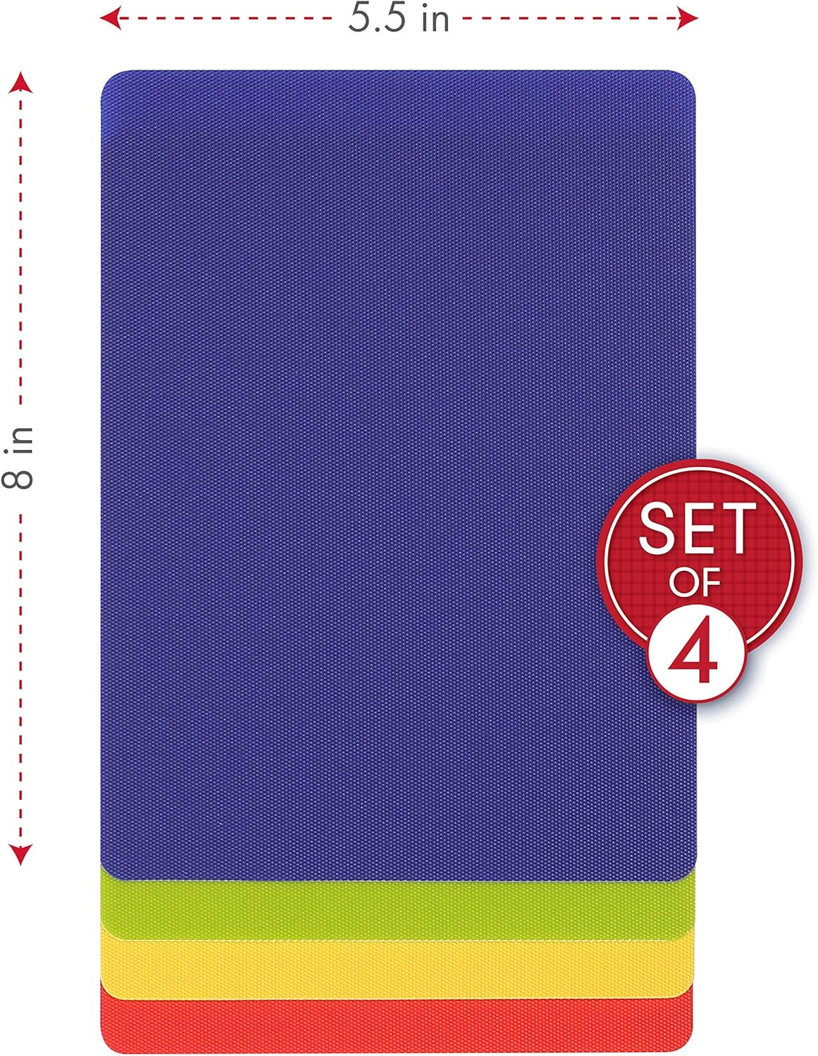 Heavy Duty Cutting Board Grippmat, Flexible Cutting Boards for Kitchen, Set of 4, Non Slip Plastic Board Cutting Mat Small Size 5.5 x 8, Blue, Green, Yellow, Red Set, Kitchen Gadgets