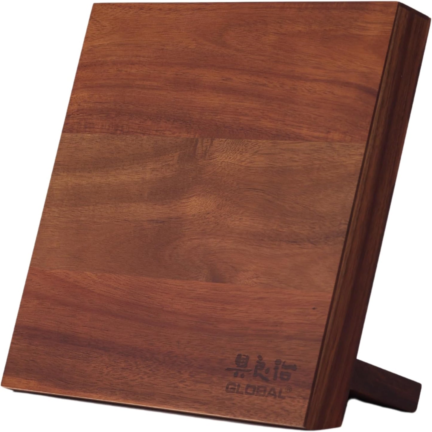 Global Bitoku 6 Piece Ukon Essentials Set - Magnetic Easel, 5 Knives: 8 inch Chef's, 9 inch Bread, 7 Inch Santoku, 6 inch Serrated Utility, 3.5 inch Paring, Acacia