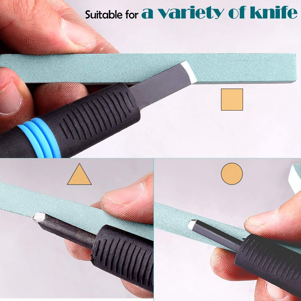 Whetstone Wood Carving Knife kit-Knife Sharpener Whetstone Set/Chisel Sharpening Stone Kit for Wood Carving Tool,Pack of 3