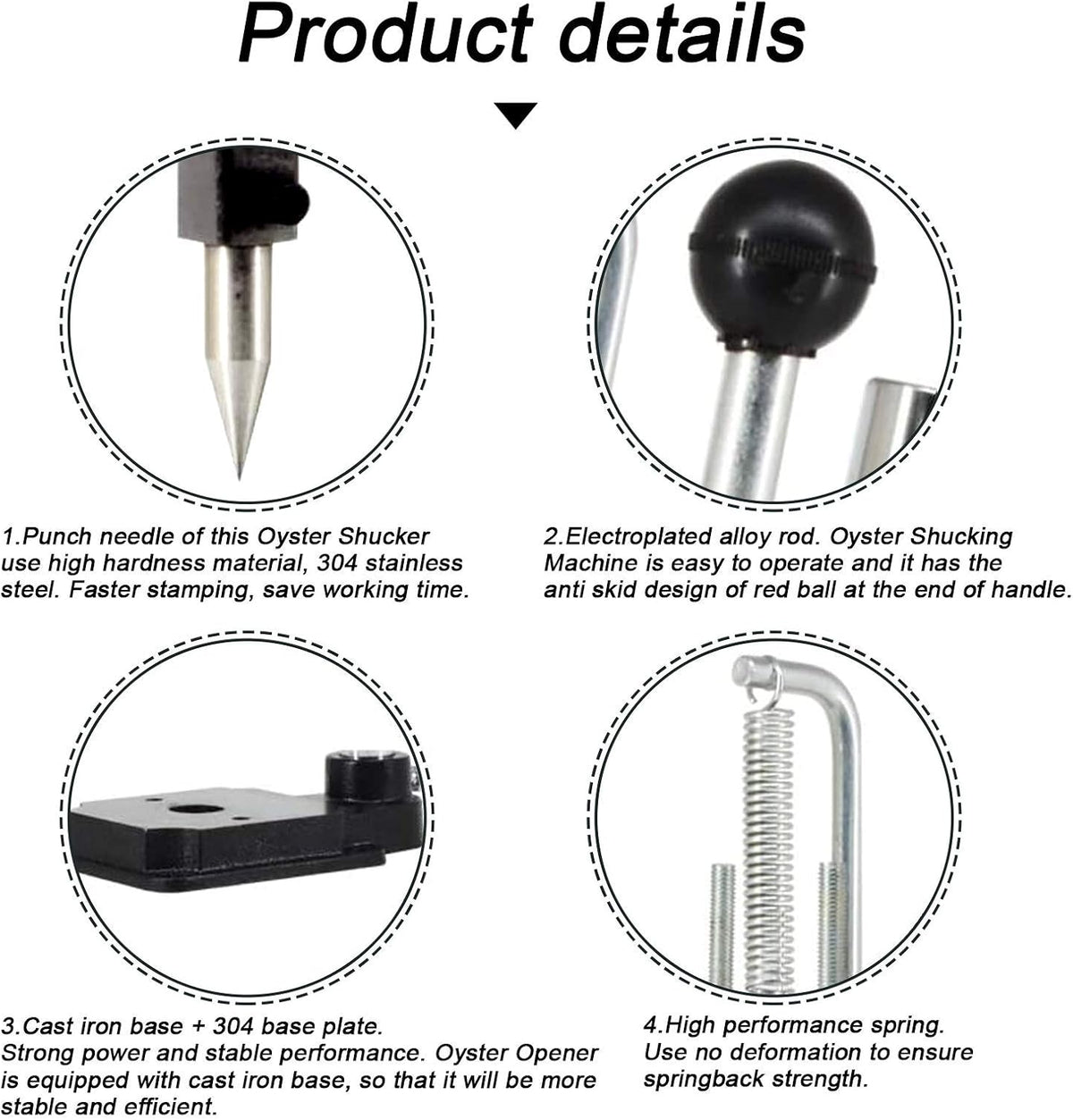 Manual Oyster Shucker Cast Iron Machine - Oyster & Clam Opener Set Shucking Machine Seafood Tools