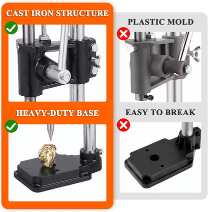 Manual Oyster Shucker Cast Iron Machine - Oyster & Clam Opener Set Shucking Machine Seafood Tools
