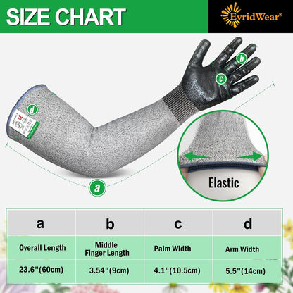 Long Sleeve Gardening Gloves for Women & Men | Cut Resistant,Nitrile Coated,Anti-slip,Full Arm Protective Gloves for Poison Ivy,Thorn Proof,Gardening,Farming
