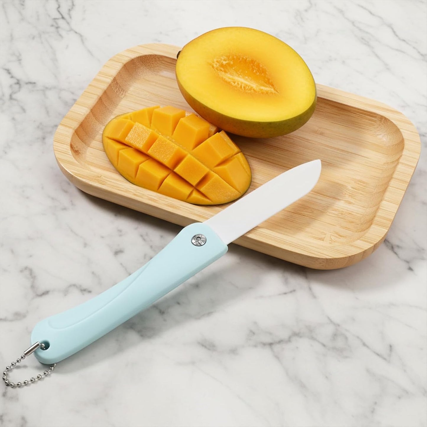 3PCS Ceramic Folding Knifves Handy Fruit Knife Ultra Sharp for Fruit and Vegetable Small Portable Kitchen Knife for Travel, Picnic, Camping