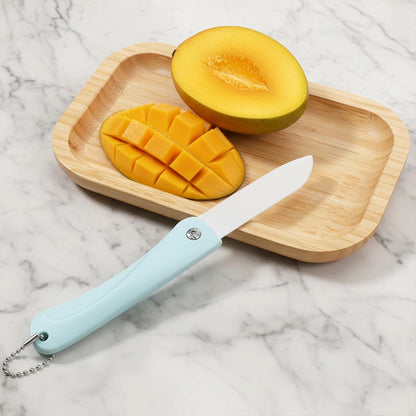3PCS Ceramic Folding Knifves Handy Fruit Knife Ultra Sharp for Fruit and Vegetable Small Portable Kitchen Knife for Travel, Picnic, Camping