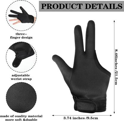 2 Pcs 3 Finger Heat Resistant Gloves for Hair Styling Heat Protector Barber Glove Mittens Professional Reusable Curling Wand Protector for Hair Dye Black