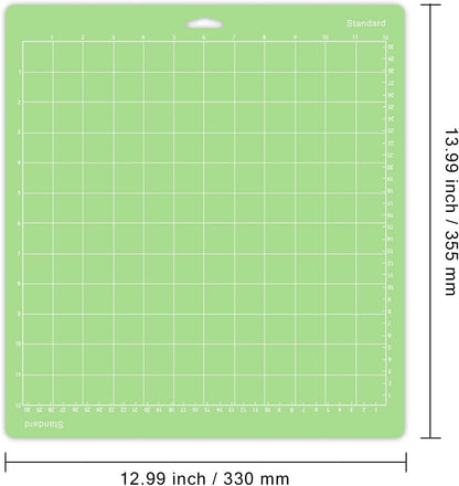 Standard Cutting Mat 12x12 in, 3 Pack Adhesive Sticky Green Mats | Compatible With Cricut Maker/Explore, Replacement Accessories for Crafts, DIY Gifts, Sticky Surfce keeps Materials Locked