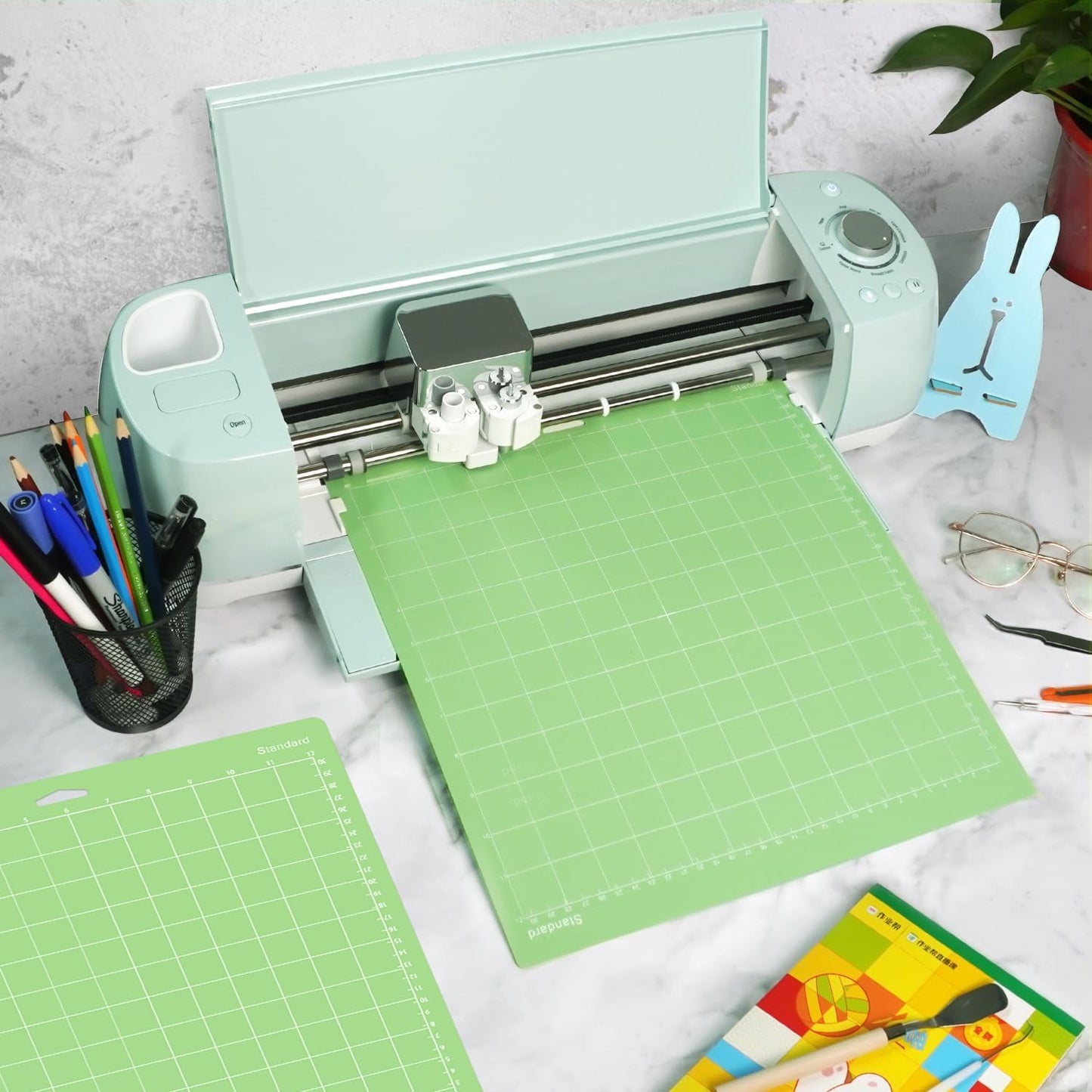 Standard Cutting Mat 12x12 in, 3 Pack Adhesive Sticky Green Mats | Compatible With Cricut Maker/Explore, Replacement Accessories for Crafts, DIY Gifts, Sticky Surfce keeps Materials Locked
