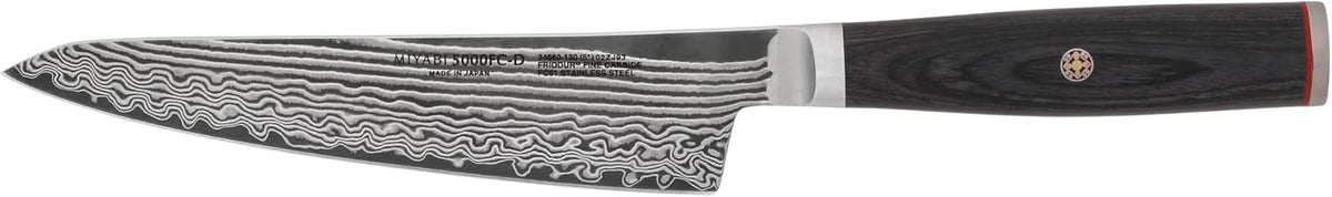 Miyabi Kaizen II Japanese 5.25-inch Prep Knife, Precision Kitchen Knife, Black Pakkawood Handle, 48-Layer Flower Damascus Pattern, Handcrafted in Seki, Japan
