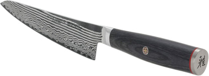 Miyabi Kaizen II Japanese 5.25-inch Prep Knife, Precision Kitchen Knife, Black Pakkawood Handle, 48-Layer Flower Damascus Pattern, Handcrafted in Seki, Japan