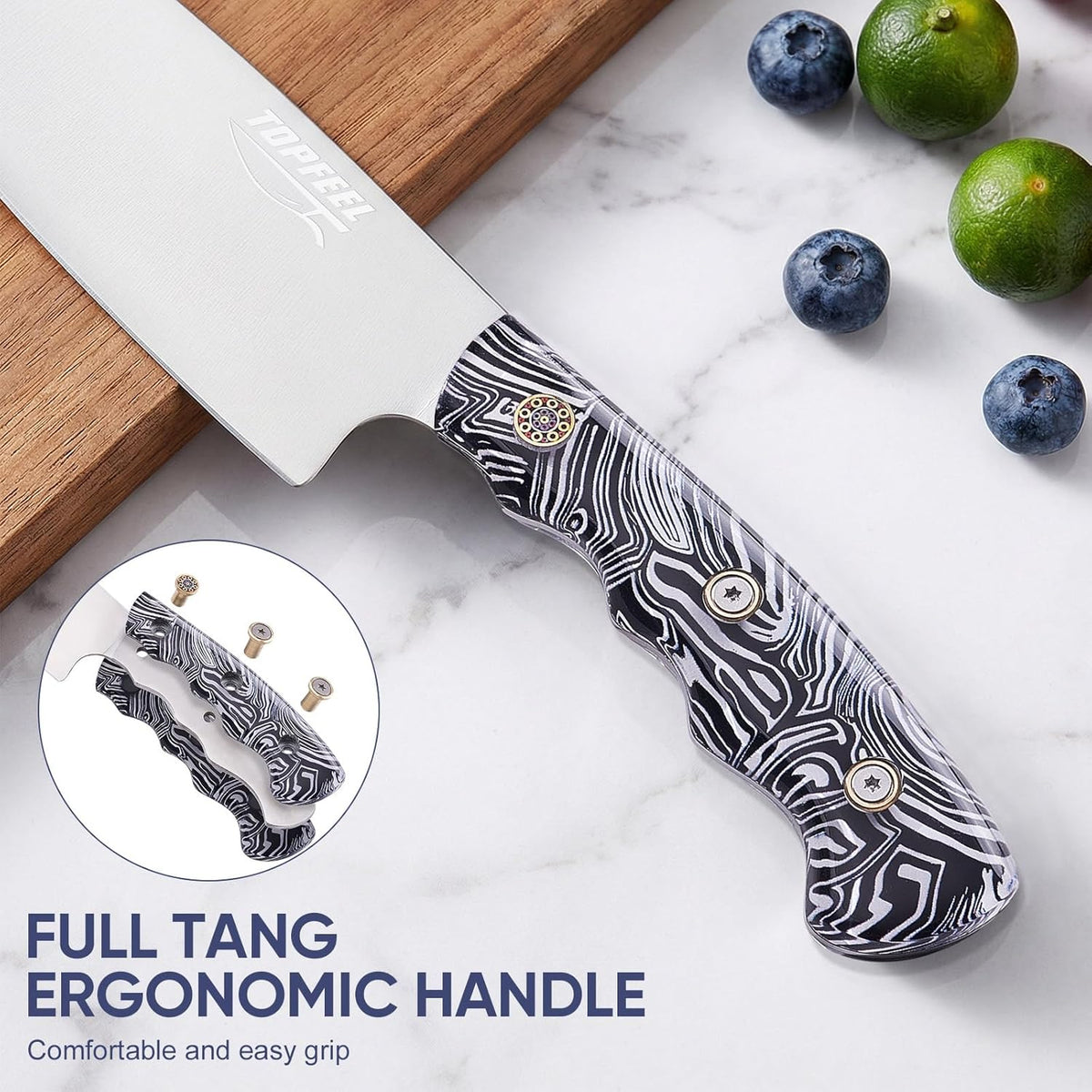 3PCS Professional Chef Knife Set, Ultra Sharp Japanese Kitchen Knife, German High Carbon Stainless Steel 8" Meat Cleaver 8" Chef's Knives 5" Utility Knife with Gift Box