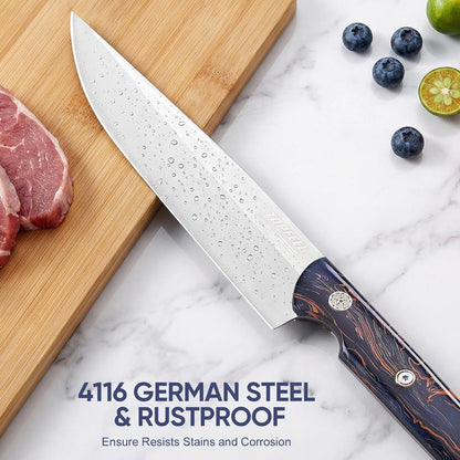 3PCS Professional Chef Knife Set, Ultra Sharp Japanese Kitchen Knife, German High Carbon Stainless Steel 8" Meat Cleaver 8" Chef's Knives 5" Utility Knife with Gift Box