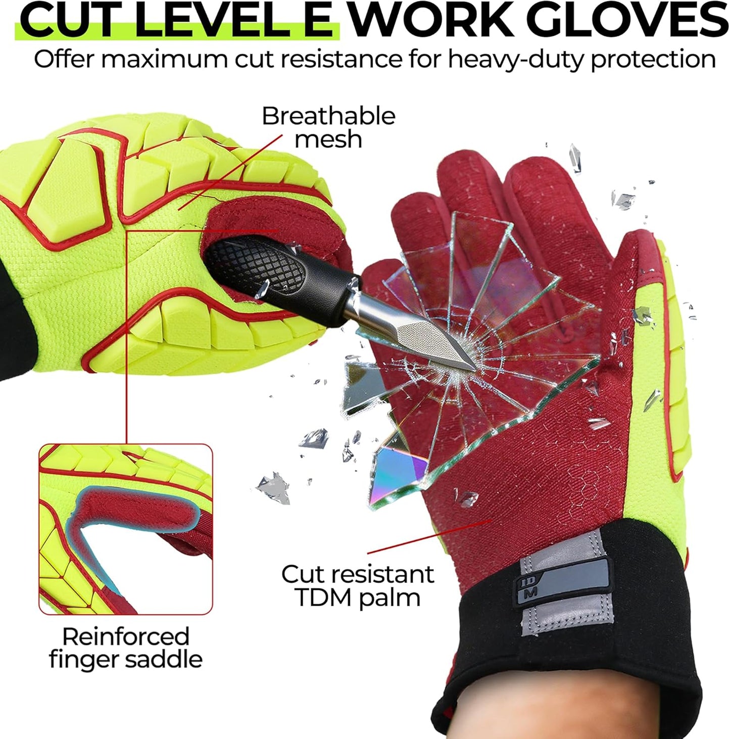 Anti Vibration Gloves, SBR Padding, TPR Protector, Mechanic Work Gloves