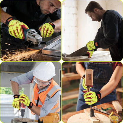 Anti Vibration Gloves, SBR Padding, TPR Protector, Mechanic Work Gloves