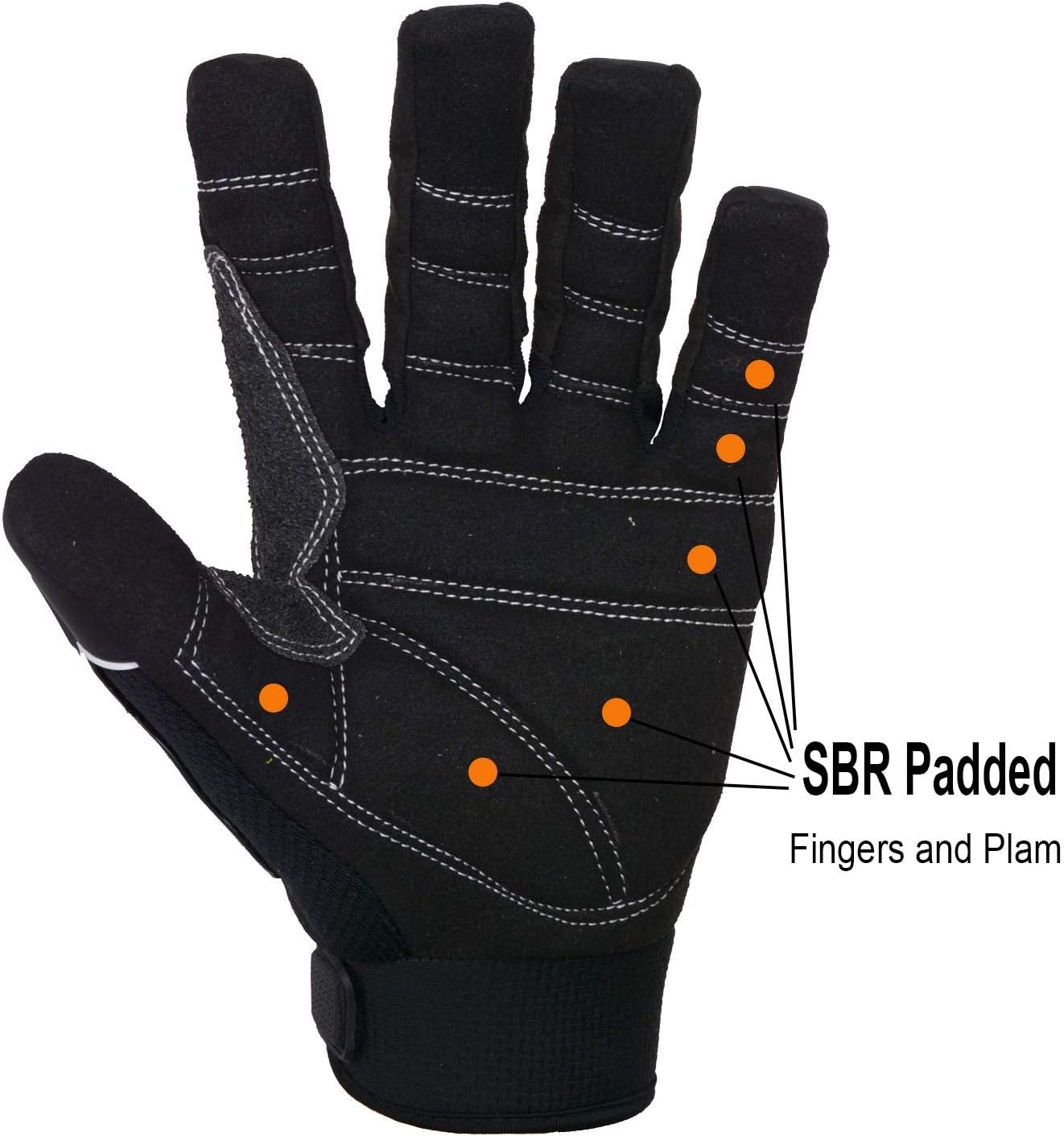 Anti Vibration Gloves, SBR Padding, TPR Protector, Mechanic Work Gloves