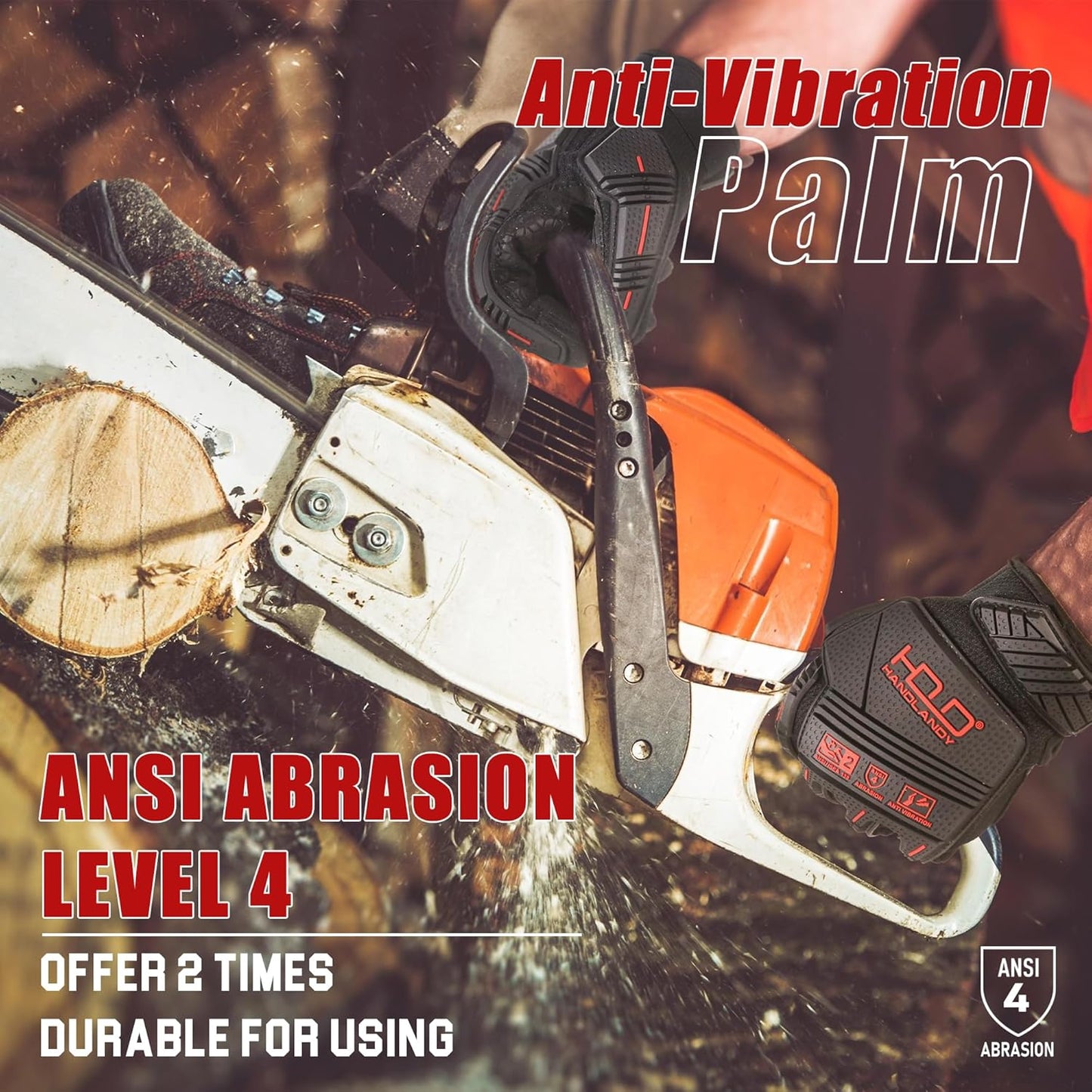 Anti Vibration Gloves, SBR Padding, TPR Protector, Mechanic Work Gloves