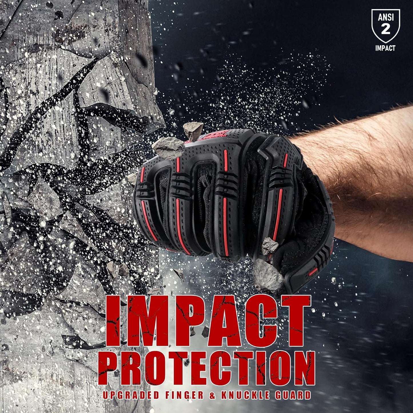 Anti Vibration Gloves, SBR Padding, TPR Protector, Mechanic Work Gloves