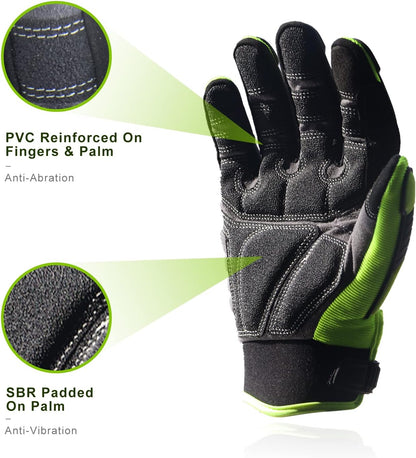 Anti Vibration Gloves, SBR Padding, TPR Protector, Mechanic Work Gloves