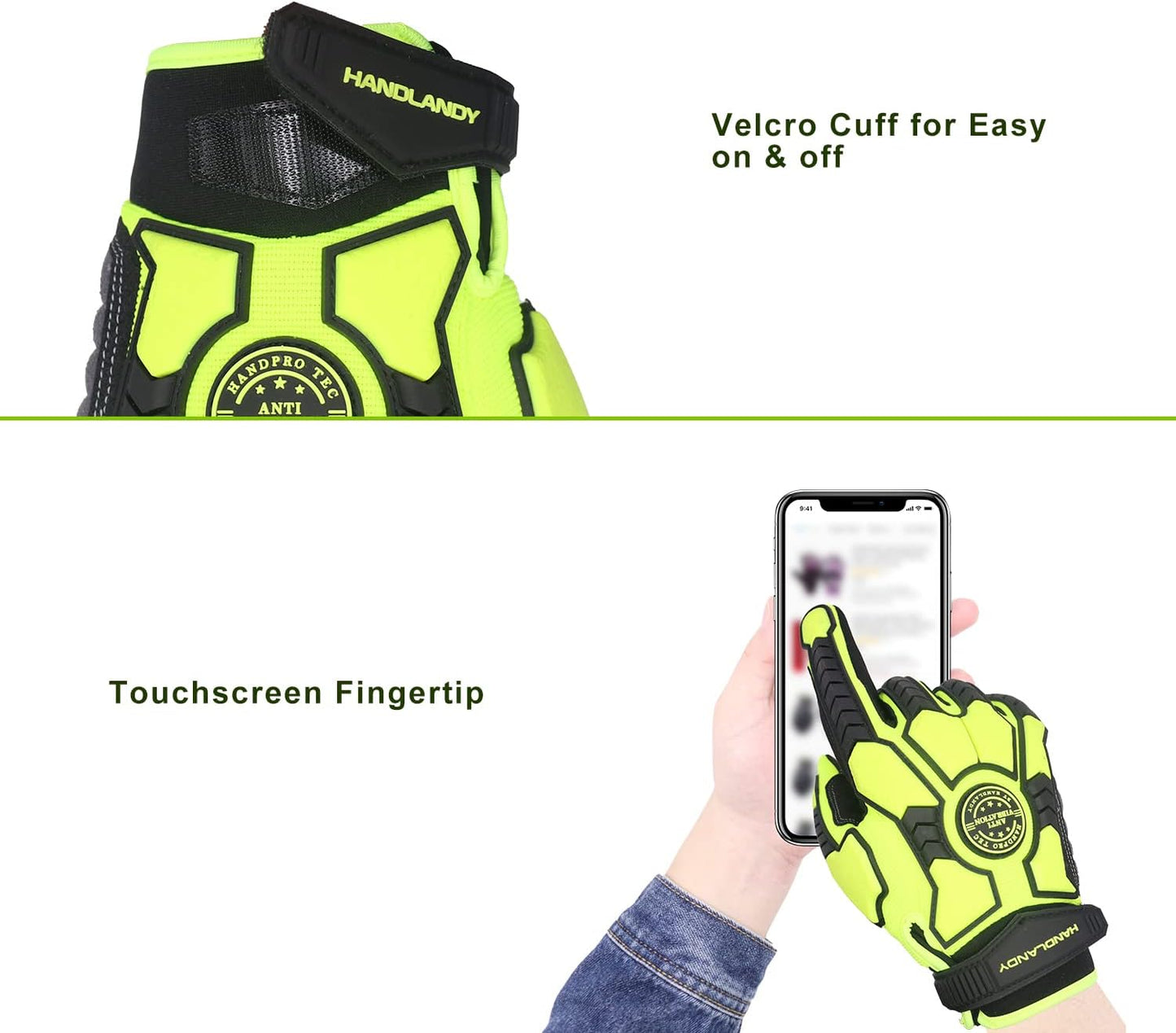 Anti Vibration Gloves, SBR Padding, TPR Protector, Mechanic Work Gloves