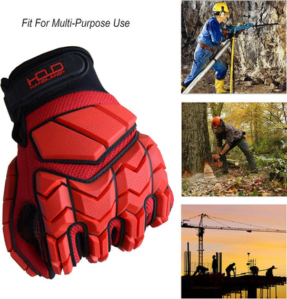 Anti Vibration Gloves, SBR Padding, TPR Protector, Mechanic Work Gloves