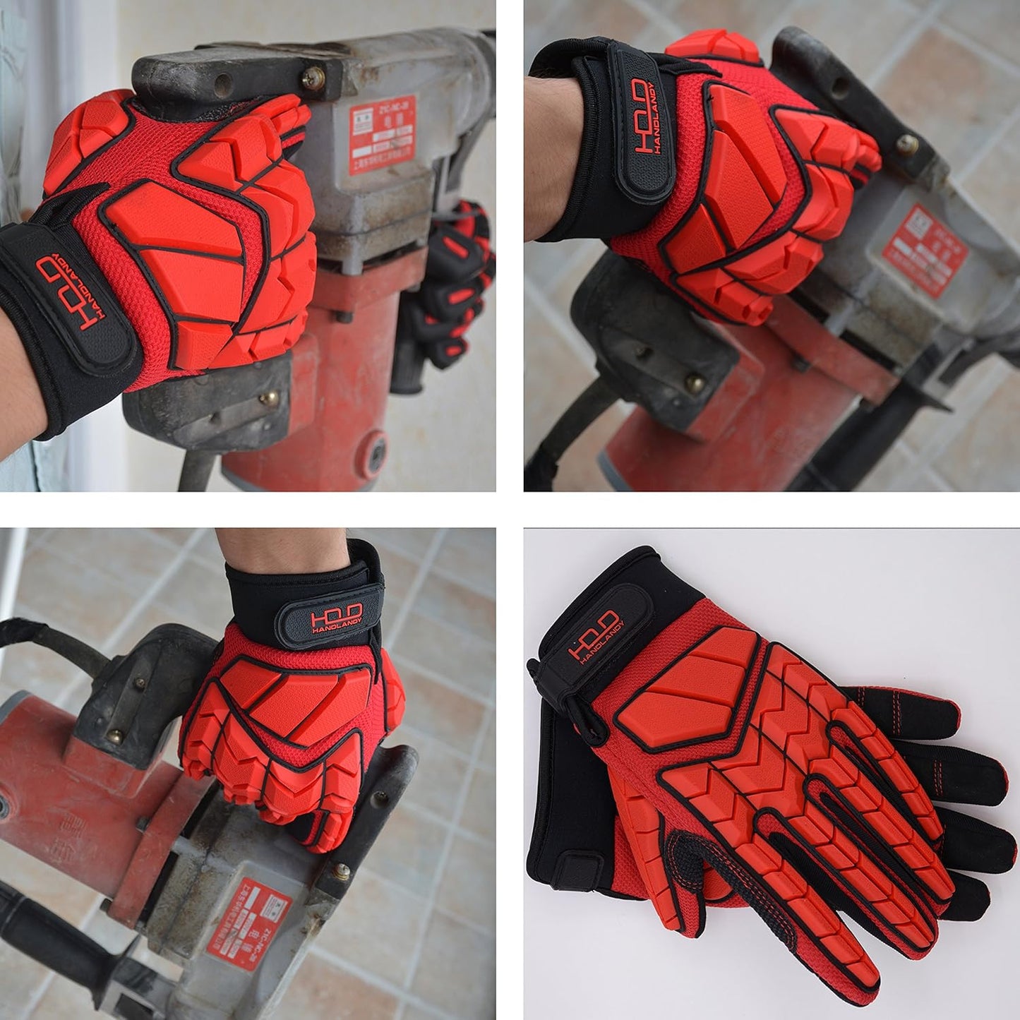 Anti Vibration Gloves, SBR Padding, TPR Protector, Mechanic Work Gloves