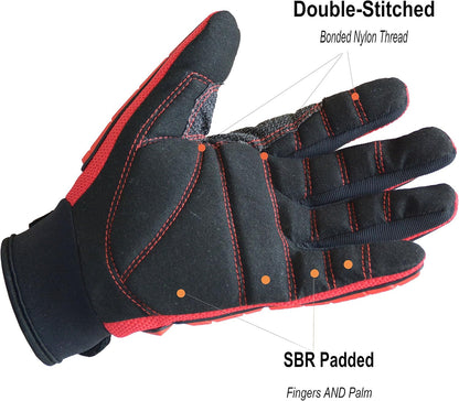 Anti Vibration Gloves, SBR Padding, TPR Protector, Mechanic Work Gloves