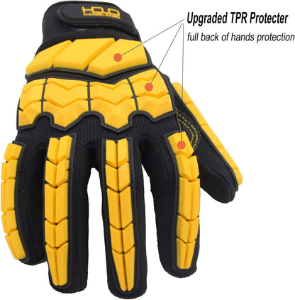 Anti Vibration Gloves, SBR Padding, TPR Protector, Mechanic Work Gloves