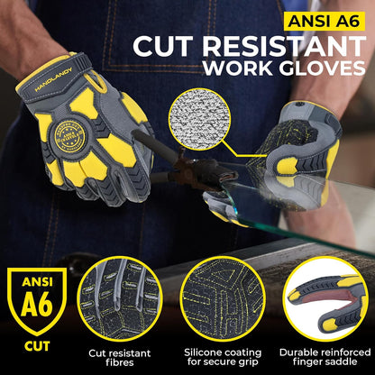 Anti Vibration Gloves, SBR Padding, TPR Protector, Mechanic Work Gloves