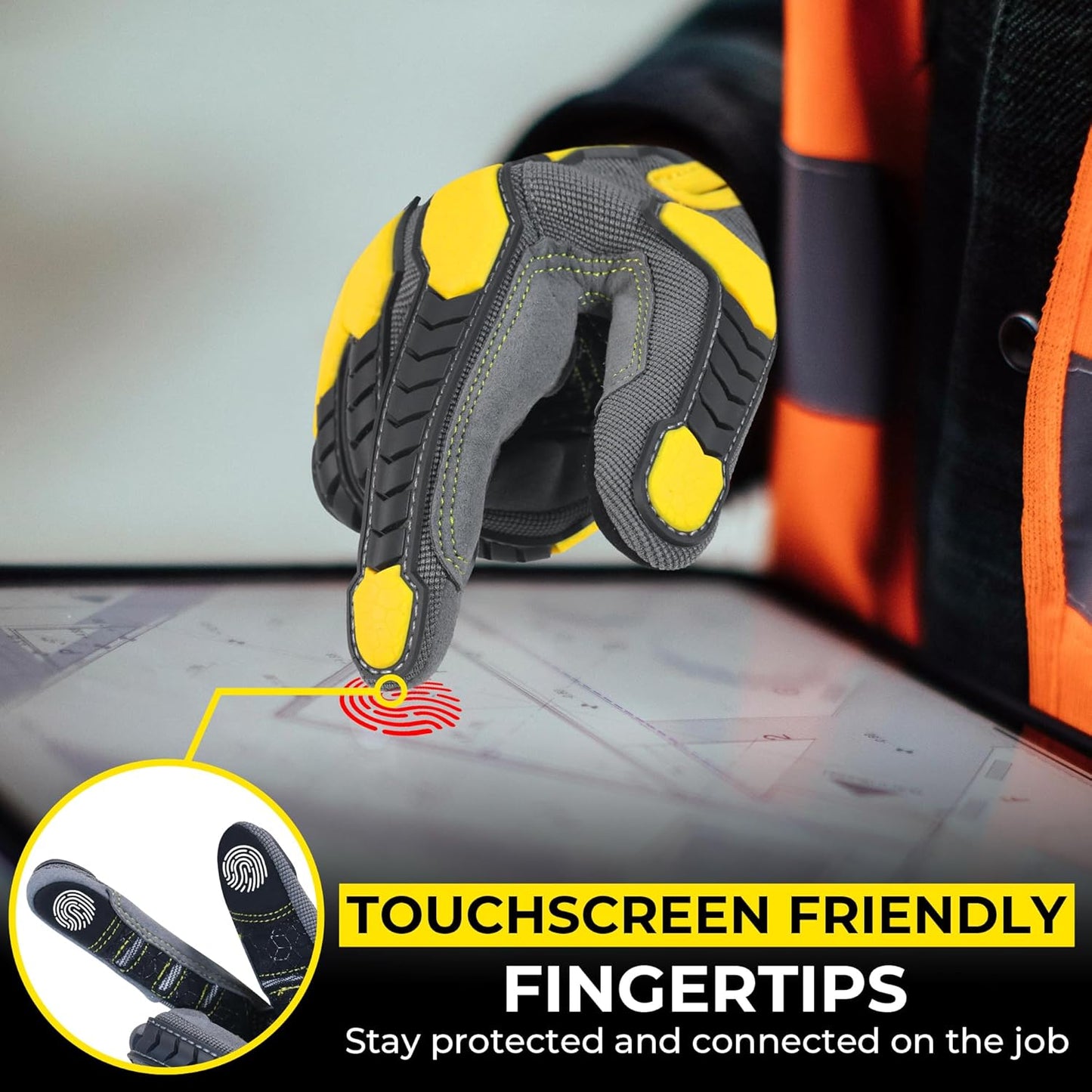 Anti Vibration Gloves, SBR Padding, TPR Protector, Mechanic Work Gloves