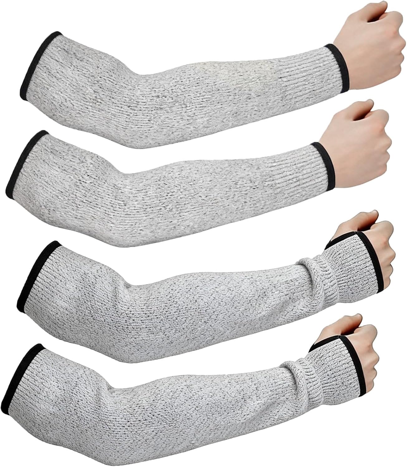2 Pairs A5 Cut Resistant Arm Sleeves - Non-Slip Safety Arm Protection Sleeves for Industrial, Kitchen, Outdoor Use by Workers, Chefs