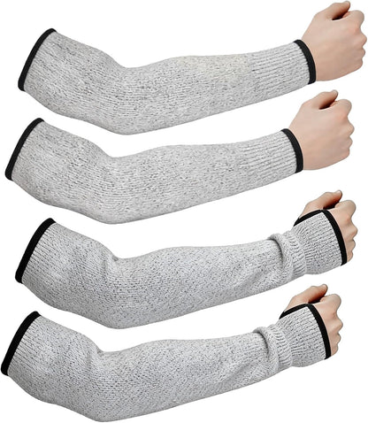 2 Pairs A5 Cut Resistant Arm Sleeves - Non-Slip Safety Arm Protection Sleeves for Industrial, Kitchen, Outdoor Use by Workers, Chefs