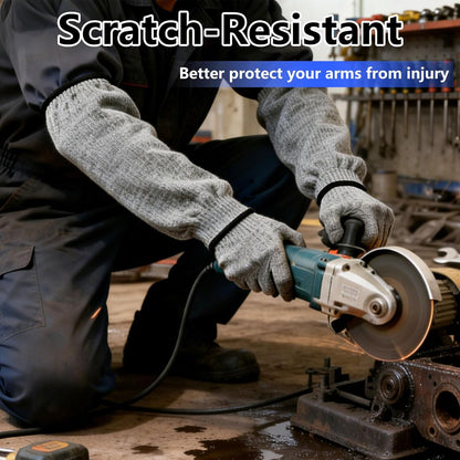 2 Pairs A5 Cut Resistant Arm Sleeves - Non-Slip Safety Arm Protection Sleeves for Industrial, Kitchen, Outdoor Use by Workers, Chefs