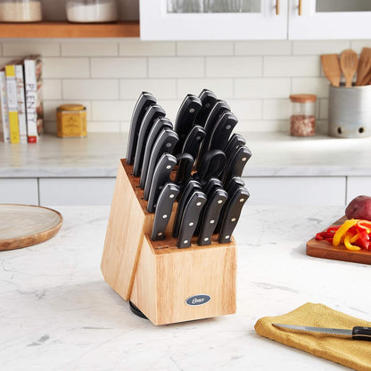 Gunderson 6-Piece Kitchen Knife Block Set, Stainless Steel Kitchen Knife Set With Sharp Blades and Wooden Block
