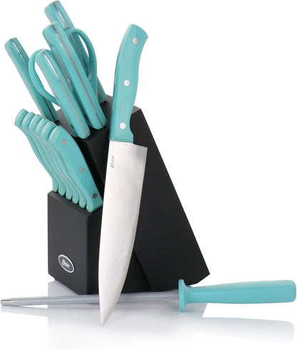 Gunderson 6-Piece Kitchen Knife Block Set, Stainless Steel Kitchen Knife Set With Sharp Blades and Wooden Block