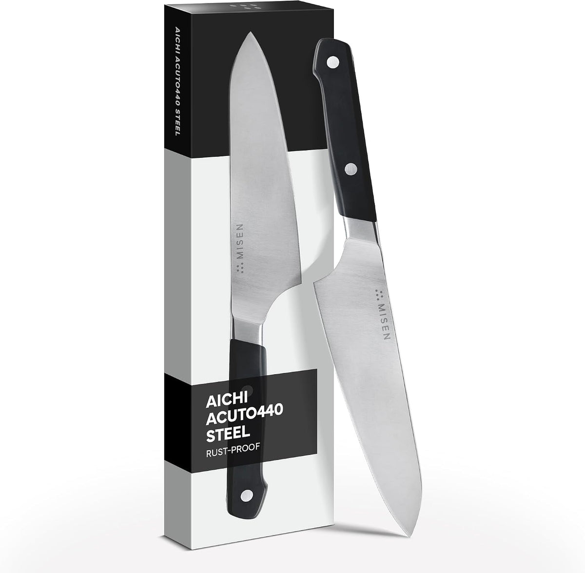 6.5-Inch Gyuto Knife – AICHI ACUTO440 High-Carbon Stainless Steel, Rust-Proof Japanese Chef’s Knife, Ergonomic Rounded Spine for Precision & All-Purpose Use - Black