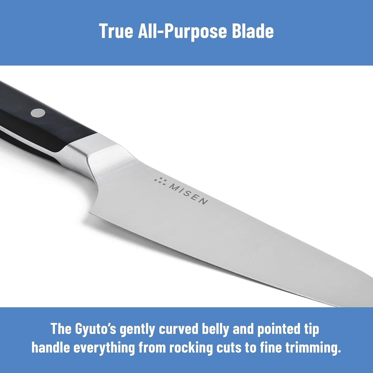 6.5-Inch Gyuto Knife – AICHI ACUTO440 High-Carbon Stainless Steel, Rust-Proof Japanese Chef’s Knife, Ergonomic Rounded Spine for Precision & All-Purpose Use - Black