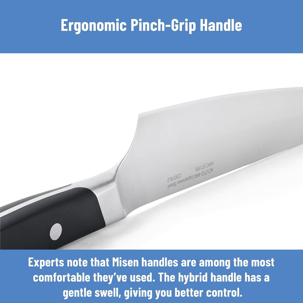 6.5-Inch Gyuto Knife – AICHI ACUTO440 High-Carbon Stainless Steel, Rust-Proof Japanese Chef’s Knife, Ergonomic Rounded Spine for Precision & All-Purpose Use - Black